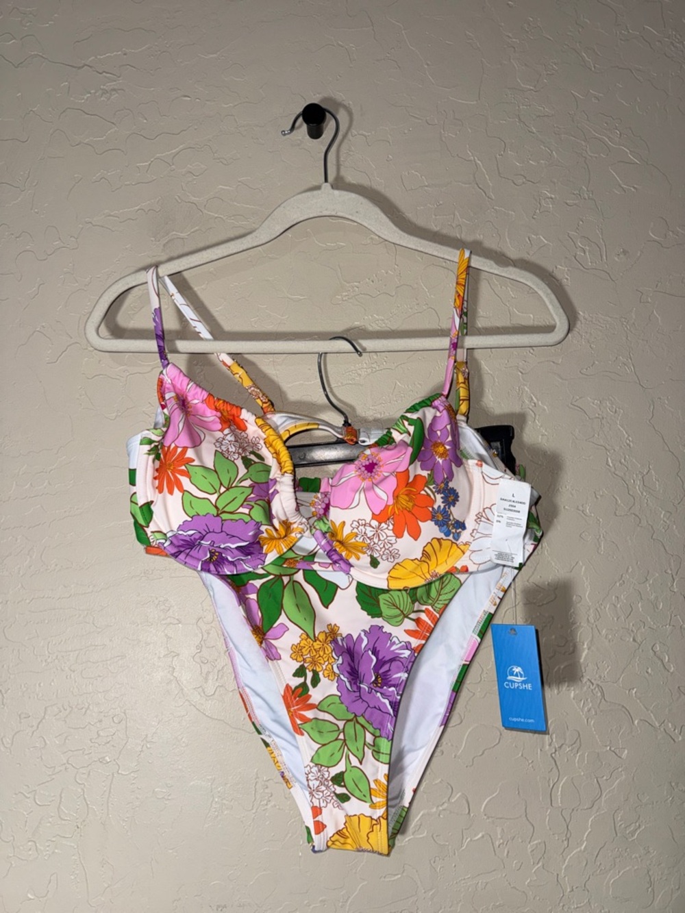 Cupshe NWT floral underwire high rise bikini size large - Picture 2 of 9